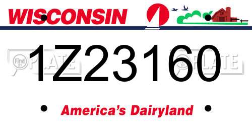 1Z23160 Wisconsin License Plate