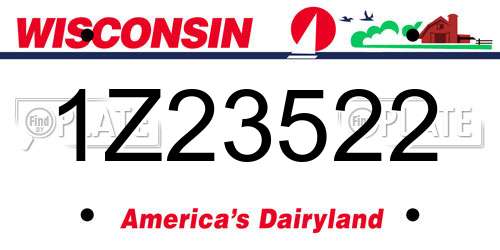 1Z23522 Wisconsin License Plate