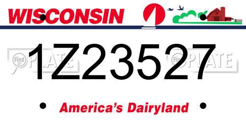 1Z23527 Wisconsin License Plate