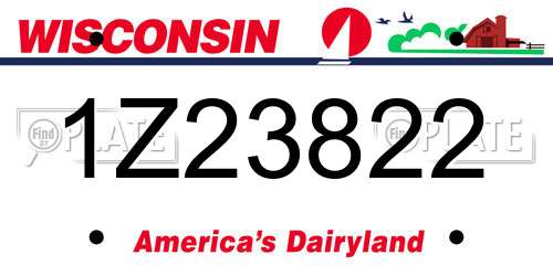 1Z23822 Wisconsin License Plate