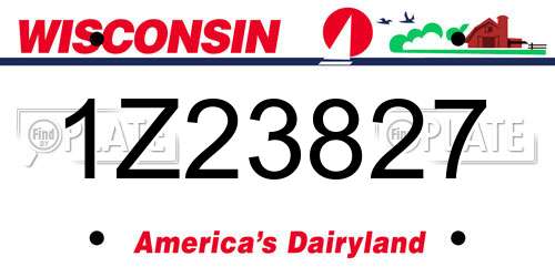 1Z23827 Wisconsin License Plate