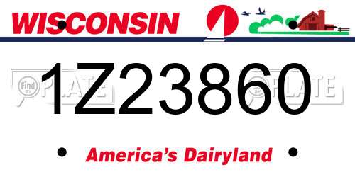 1Z23860 Wisconsin License Plate