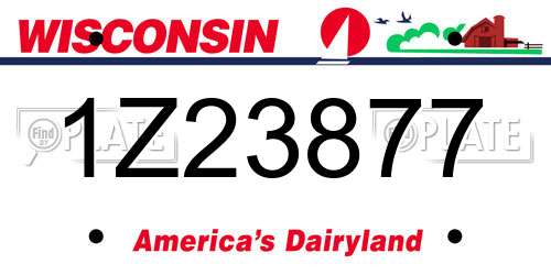 1Z23877 Wisconsin License Plate
