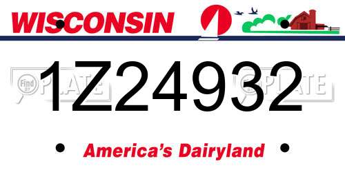 1Z24932 Wisconsin License Plate