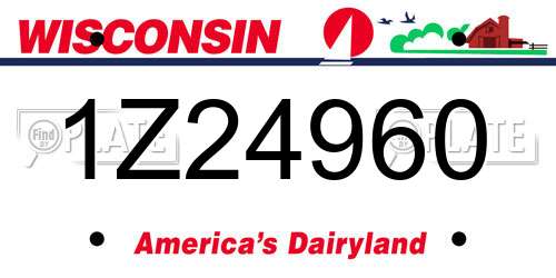 1Z24960 Wisconsin License Plate