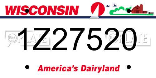 1Z27520 Wisconsin License Plate