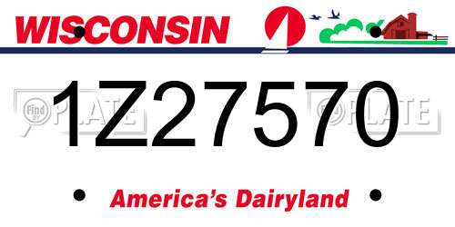 1Z27570 Wisconsin License Plate