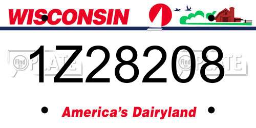 1Z28208 Wisconsin License Plate