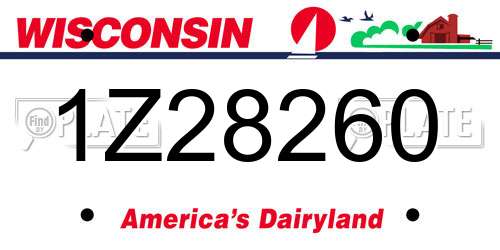 1Z28260 Wisconsin License Plate