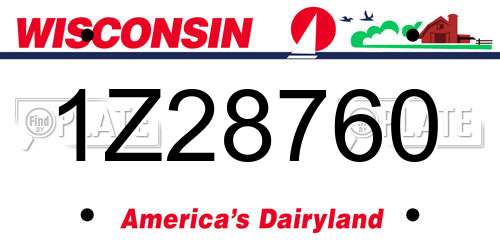 1Z28760 Wisconsin License Plate