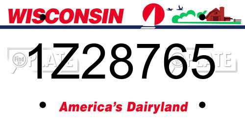 1Z28765 Wisconsin License Plate