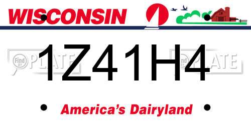 1Z41H4 Wisconsin License Plate