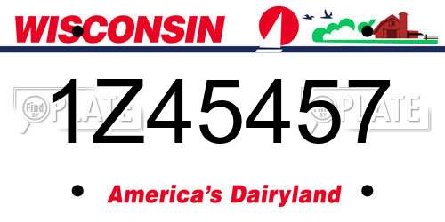 1Z45457 Wisconsin License Plate