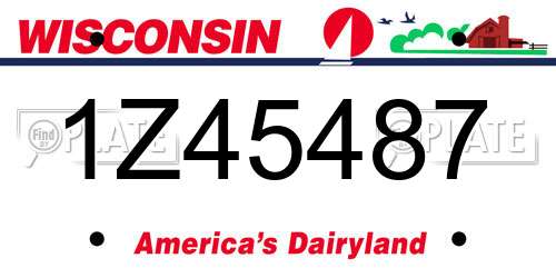 1Z45487 Wisconsin License Plate