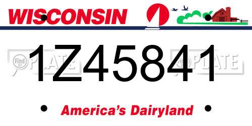1Z45841 Wisconsin License Plate