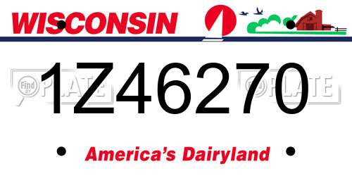 1Z46270 Wisconsin License Plate