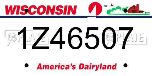 1Z46507 Wisconsin License Plate