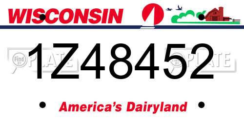 1Z48452 Wisconsin License Plate