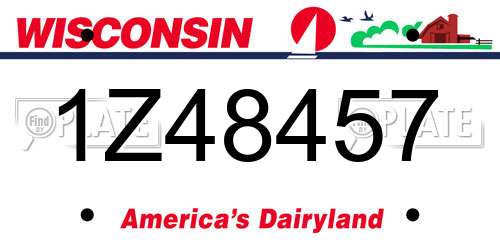 1Z48457 Wisconsin License Plate