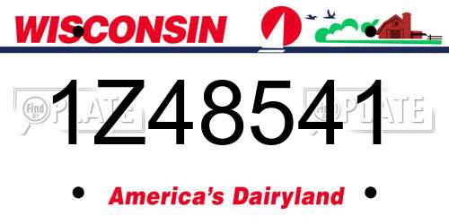 1Z48541 Wisconsin License Plate