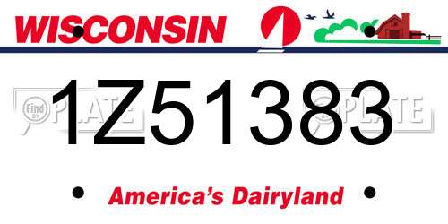 1Z51383 Wisconsin License Plate