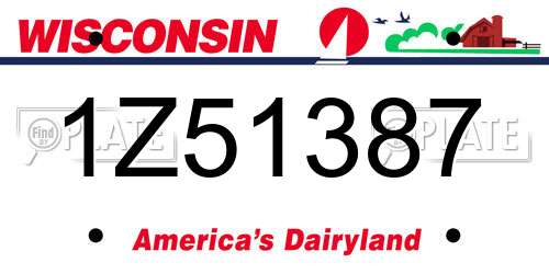 1Z51387 Wisconsin License Plate