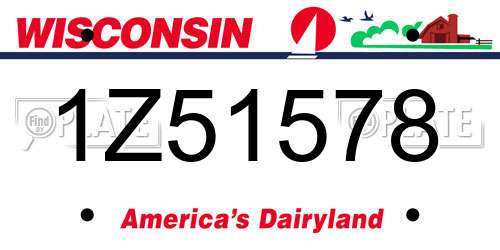 1Z51578 Wisconsin License Plate