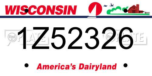 1Z52326 Wisconsin License Plate