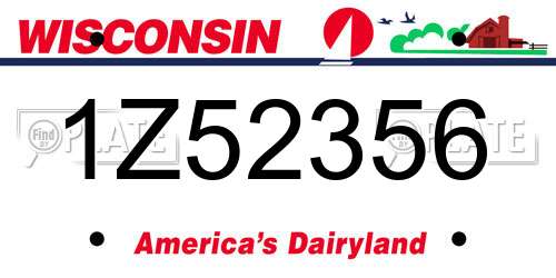 1Z52356 Wisconsin License Plate
