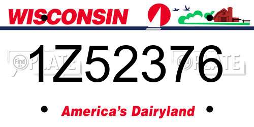 1Z52376 Wisconsin License Plate