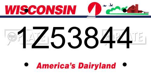 1Z53844 Wisconsin License Plate