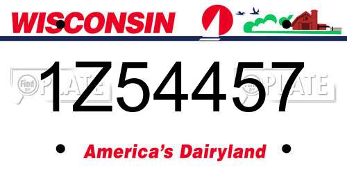 1Z54457 Wisconsin License Plate