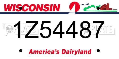 1Z54487 Wisconsin License Plate