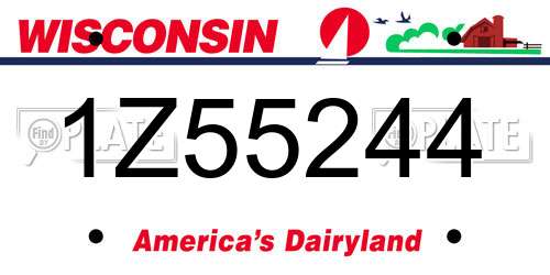 1Z55244 Wisconsin License Plate