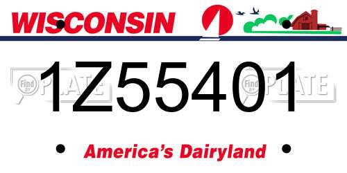 1Z55401 Wisconsin License Plate