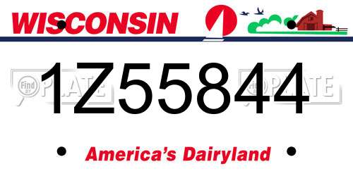 1Z55844 Wisconsin License Plate