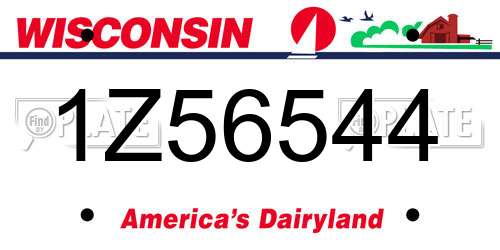 1Z56544 Wisconsin License Plate