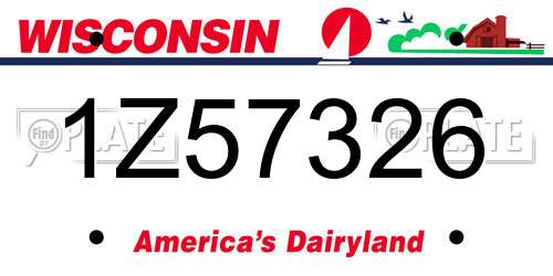 1Z57326 Wisconsin License Plate