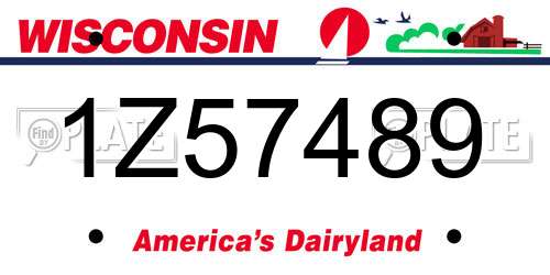 1Z57489 Wisconsin License Plate