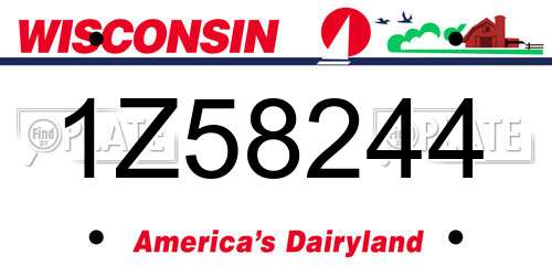 1Z58244 Wisconsin License Plate