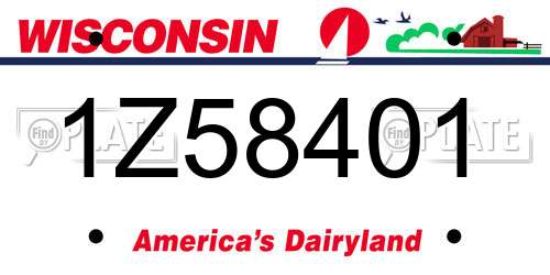 1Z58401 Wisconsin License Plate
