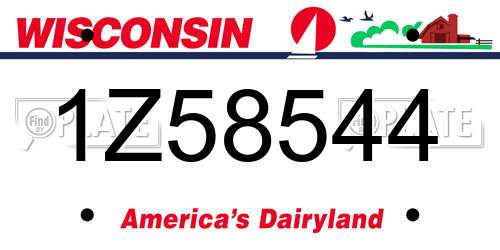 1Z58544 Wisconsin License Plate