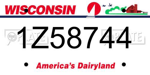 1Z58744 Wisconsin License Plate