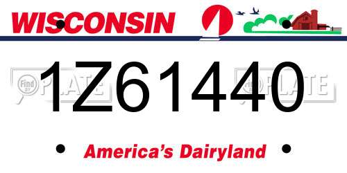 1Z61440 Wisconsin License Plate