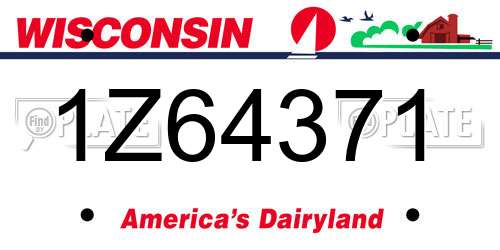 1Z64371 Wisconsin License Plate