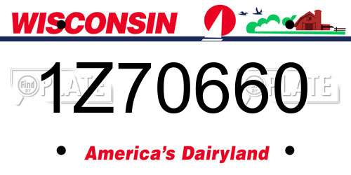 1Z70660 Wisconsin License Plate