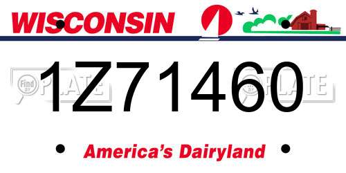 1Z71460 Wisconsin License Plate