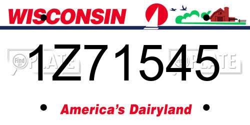 1Z71545 Wisconsin License Plate