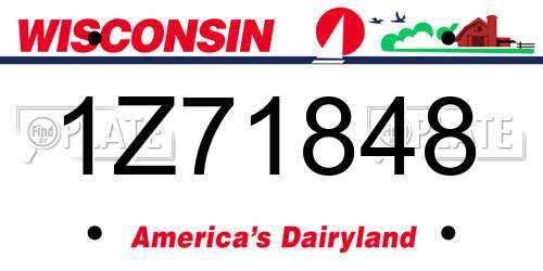 1Z71848 Wisconsin License Plate