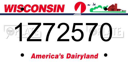 1Z72570 Wisconsin License Plate